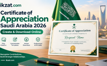 Certificate of Appreciation Saudi Arabia ikzat.com
